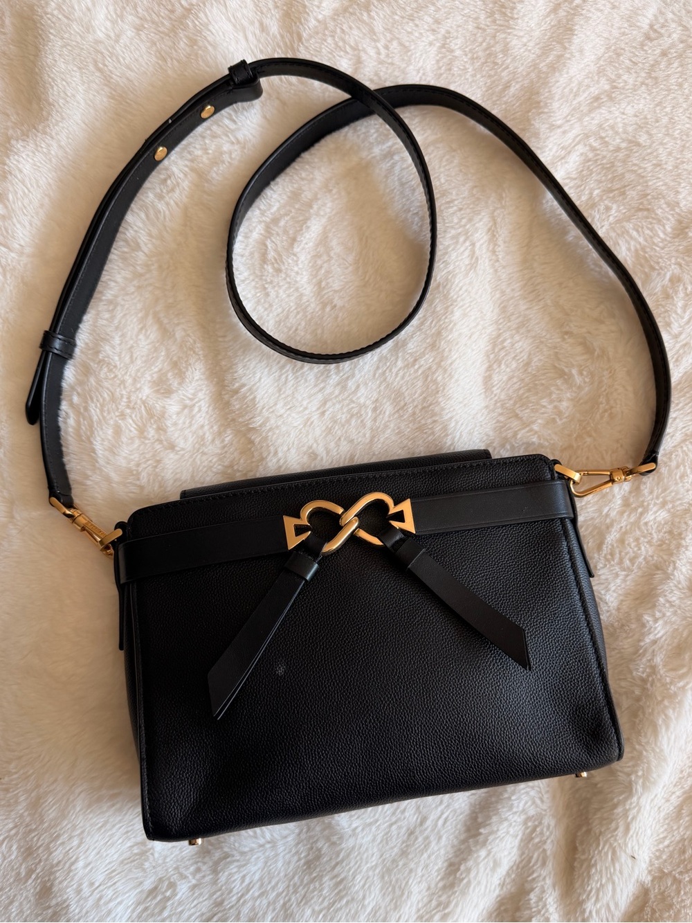 Kate Spade Black Women's Leather Crossbody Bag with Gold